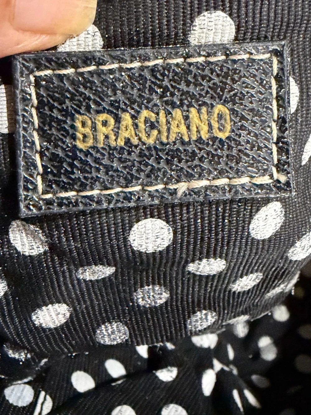 Braciano Black & Natural Wicker Top-Handle Tote leather trim